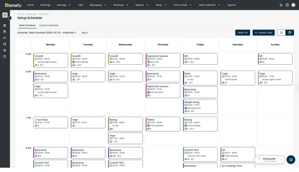 Schedule configuration